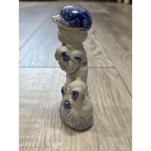 Vintage USSR Soviet Russia Blue and White Porcelain Figurines with Cats and Dogs - Picture 7 of 12